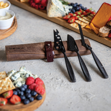 Logo trade promotional products picture of: BOSKA Cheese Knife Set Monaco+ Black